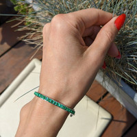 5.50 Ct.Tw. Emerald Tennis/Line Bracelet, 18K White Gold Life Style