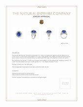 9.01 Ct. Blue Sapphire and Natural Diamond Halo Ring, 18K White Gold Appraisal