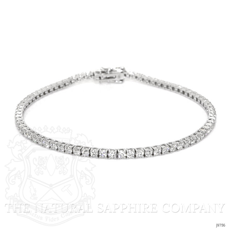 2.50 Ct.Tw. Natural Diamond Pave Bracelet, 14K White Gold
