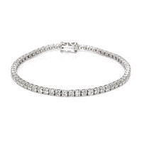 3.93 Ct.Tw. Natural Diamond Pave Bracelet, 14K White Gold Video