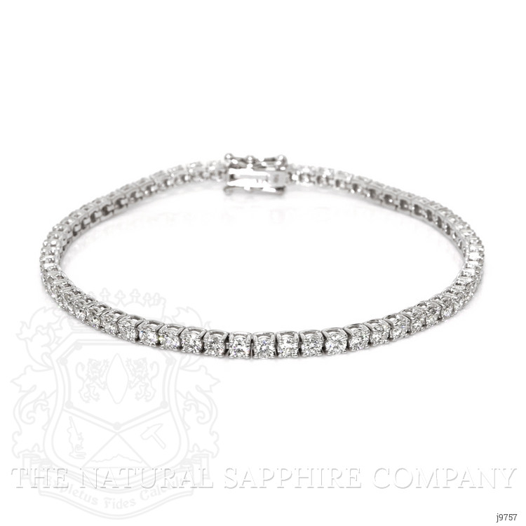 3.93 Ct.Tw. Natural Diamond Pave Bracelet, 14K White Gold