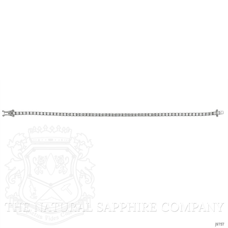 3.93 Ct.Tw. Natural Diamond Pave Bracelet, 14K White Gold