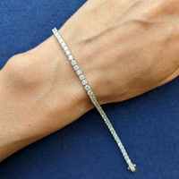 3.93 Ct.Tw. Natural Diamond Pave Bracelet, 14K White Gold Life Style