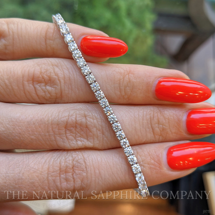 3.93 Ct.Tw. Natural Diamond Pave Bracelet, 14K White Gold