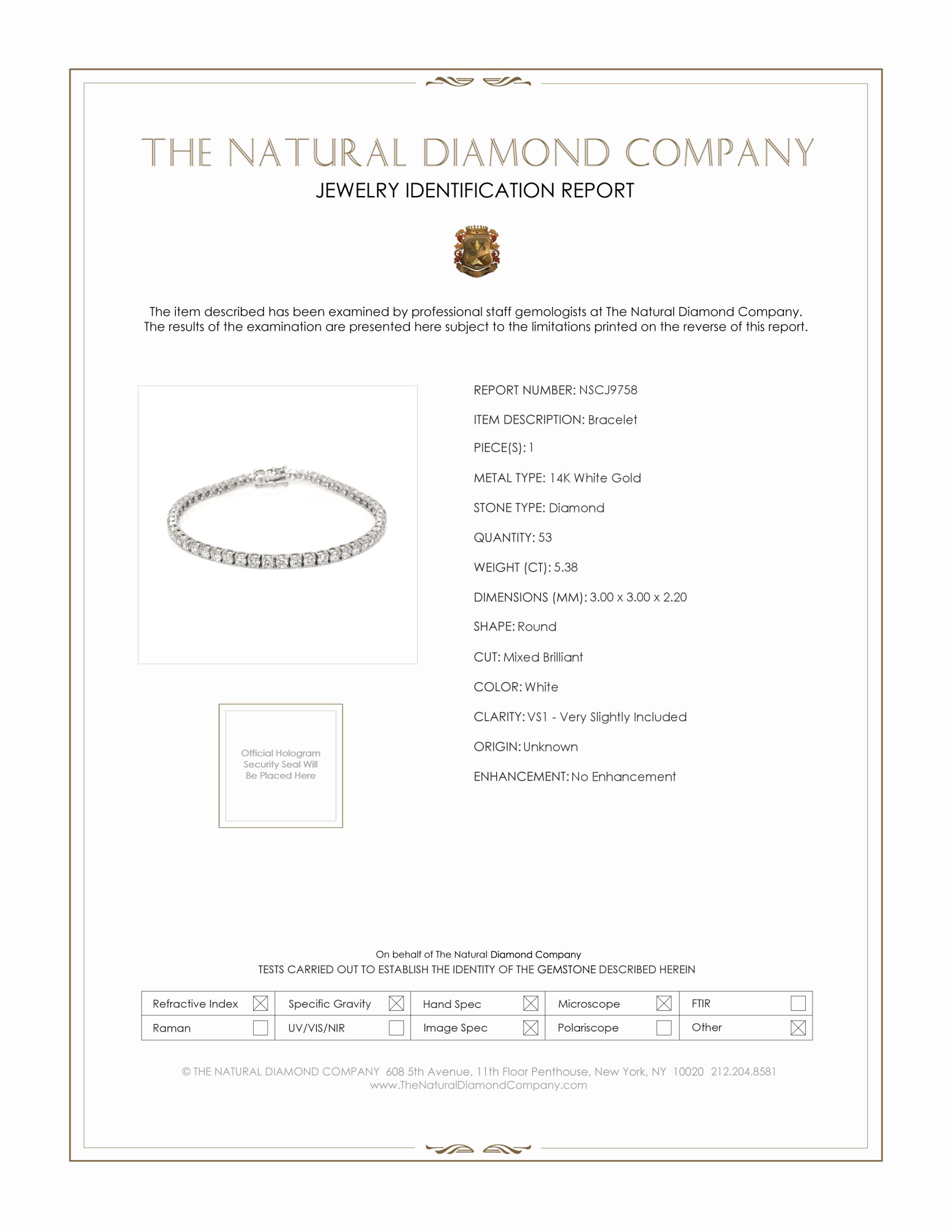 5.38 Ct.Tw. Natural Diamond Halo Bracelet, 14K White Gold