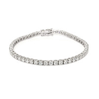 5.38 Ct.Tw.Total Carat Weight Natural Diamond Halo Bracelet, 14K White Gold Video