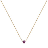 0.53 Ct. Pinkish Purple Sapphire Solitaire Necklace, 18K Yellow Gold Image