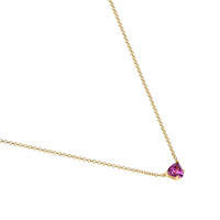 0.53 Ct. Pinkish Purple Sapphire Solitaire Necklace, 18K Yellow Gold Image