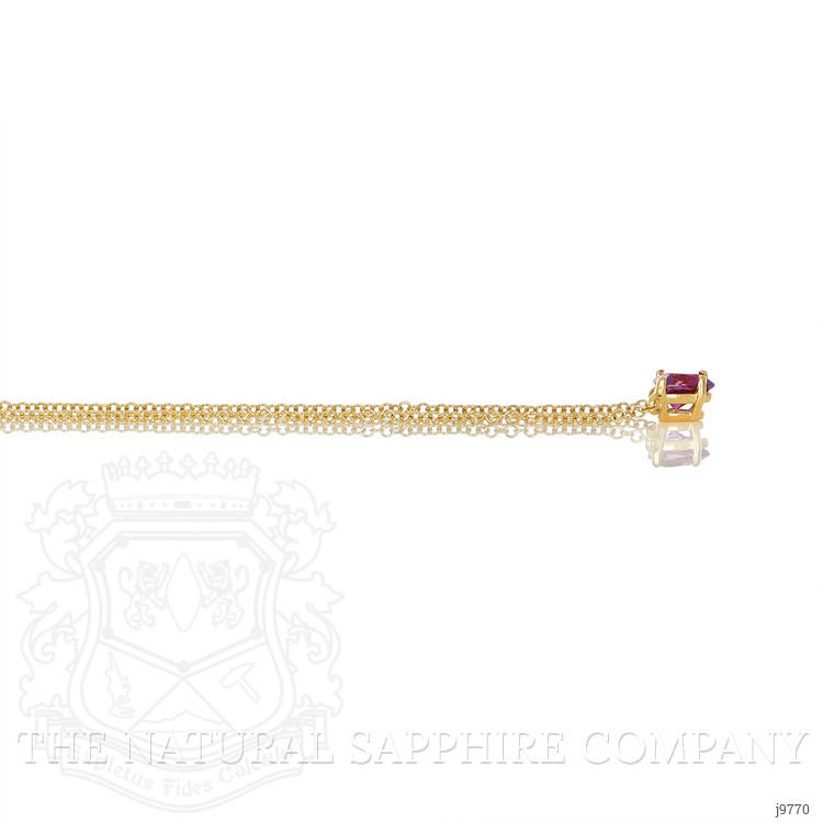 0.53 Ct. Pinkish Purple Sapphire Solitaire Necklace, 18K Yellow Gold