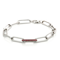 0.32 Ct.Tw. Ruby Natural Diamond Pave Bracelet, 14K White Gold Video