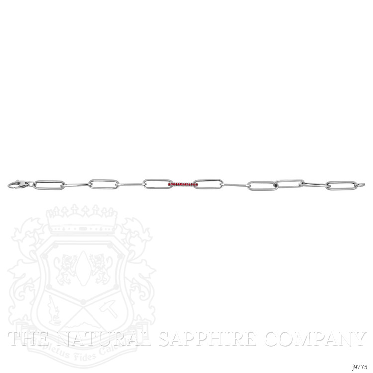 0.32 Ct.Tw. Ruby Natural Diamond Pave Bracelet, 14K White Gold