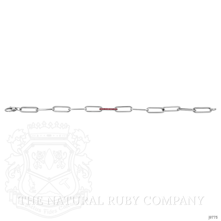0.32 Ct.Tw. Ruby Natural Diamond Pave Bracelet, 14K White Gold