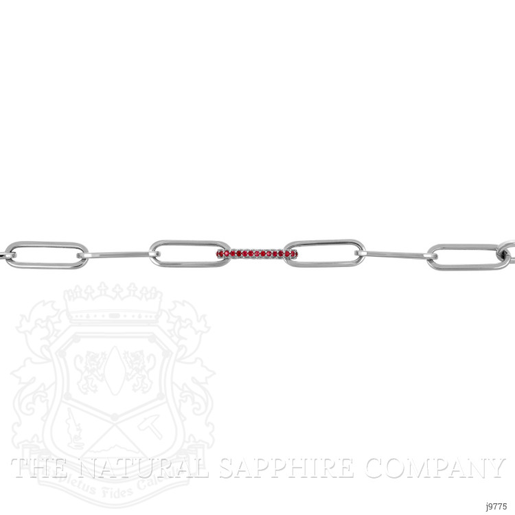 0.32 Ct.Tw. Ruby Natural Diamond Pave Bracelet, 14K White Gold