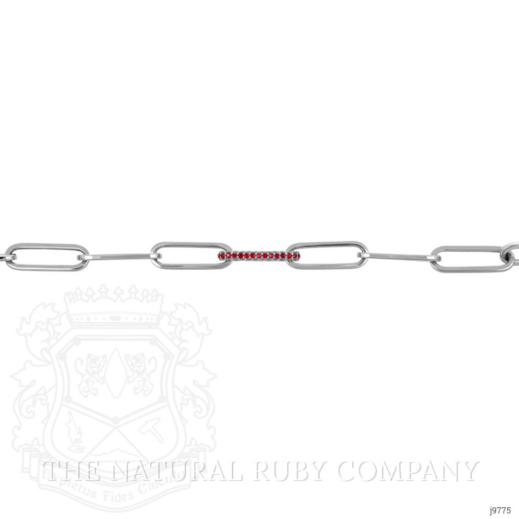 0.32 Ct.Tw. Ruby Natural Diamond Pave Bracelet, 14K White Gold