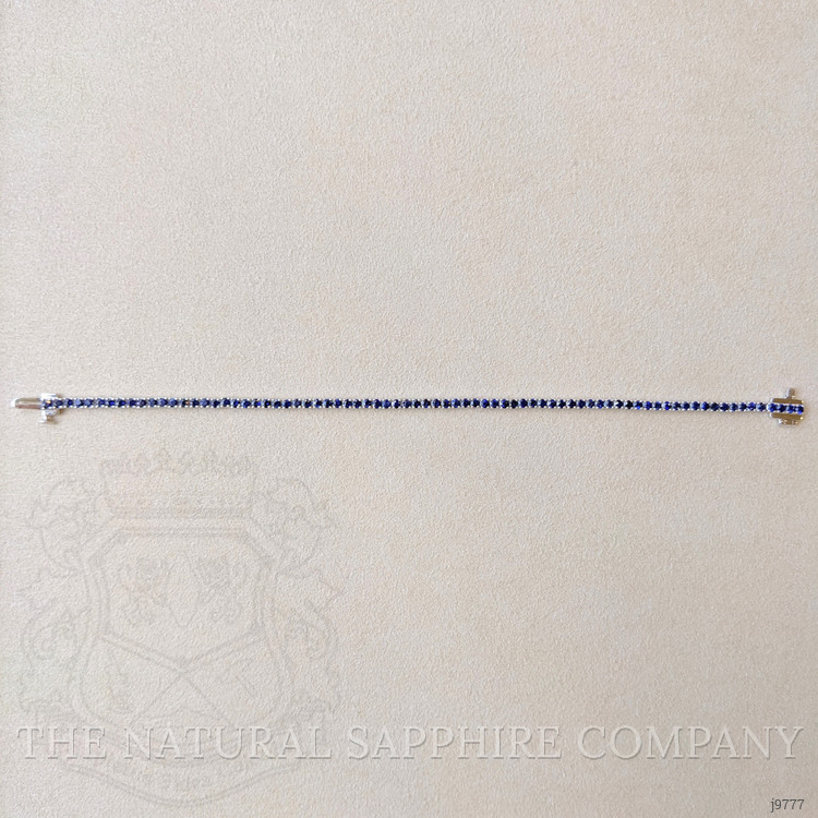 3.56 Ct.Tw. Blue Sapphire Tennis/Line Bracelet, 14K White Gold