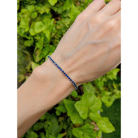 3.56 Ct.Tw. Blue Sapphire Tennis/Line Bracelet, 14K White Gold Life Style