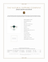 1.05 Ct. Greenish Blue Sapphire Three Stone Ring, 14K White Gold Scan Report