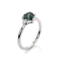 1.05 Ct. Sapphire Three Stone Ring, 14K White Gold Image