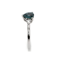 1.05 Ct. Sapphire Three Stone Ring, 14K White Gold Image