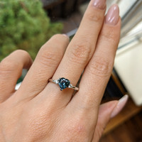 1.05 Ct. Sapphire Three Stone Ring, 14K White Gold Life Style