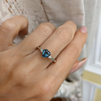1.05 Ct. Sapphire Three Stone Ring, 14K White Gold Life Style