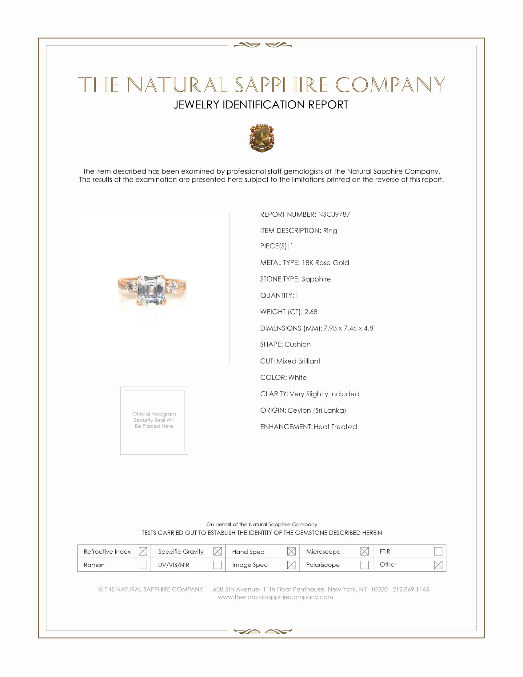 2.68 Ct. White Sapphire Pave Ring, 18K Rose Gold