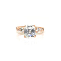 2.68 Ct. White Sapphire Pave Ring, 18K Rose Gold Video
