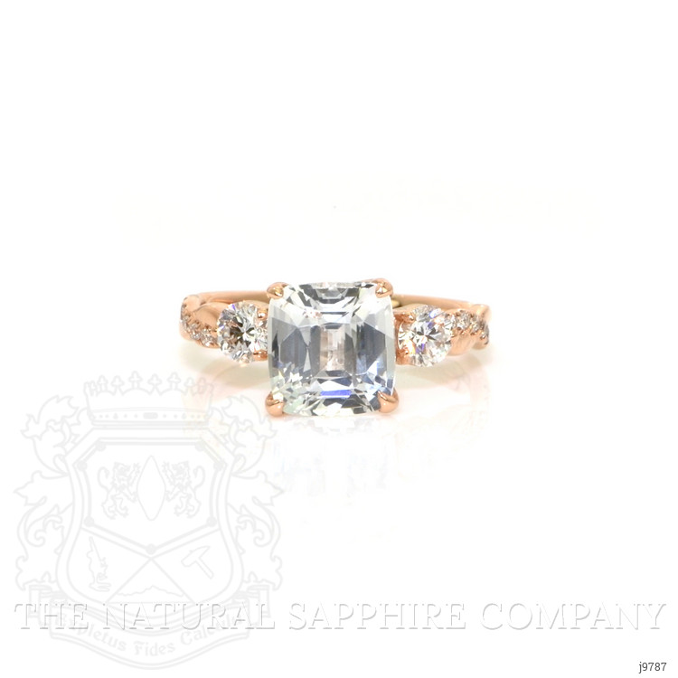2.68 Ct. White Sapphire Pave Ring, 18K Rose Gold