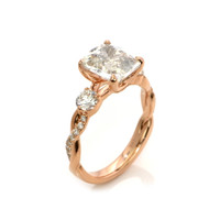 2.68 Ct. White Sapphire Pave Ring, 18K Rose Gold Image
