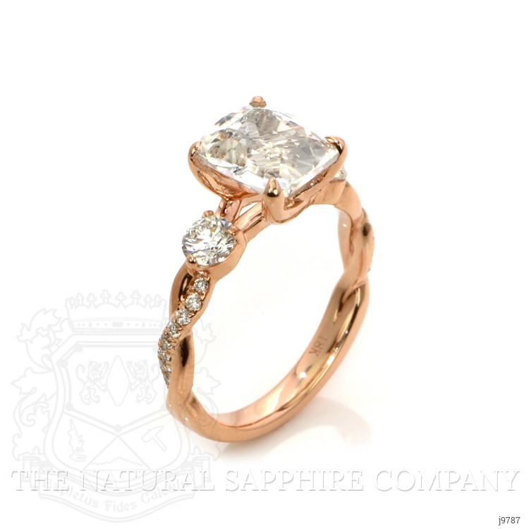 2.68 Ct. White Sapphire Pave Ring, 18K Rose Gold