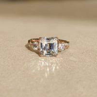 2.68 Ct. White Sapphire Pave Ring, 18K Rose Gold Life Style