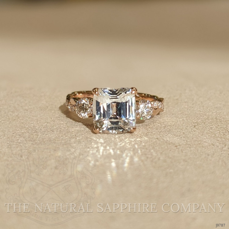 2.68 Ct. White Sapphire Pave Ring, 18K Rose Gold