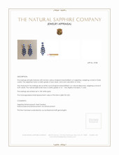 22.84 Ct.Tw. Blue Sapphire and Natural Diamond Pave Earrings, 18K White Gold Appraisal