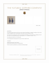 22.84 Ct.Tw. Blue Sapphire and Natural Diamond Pave Earrings, 18K White Gold Appraisal