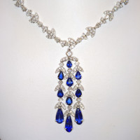 11.31 Ct. Sapphire Platinum 950 necklace