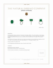 13.33 Ct. Emerald Natural Diamond Three Stone Ring, Platinum 950 Appraisal