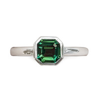 1.07 Ct. Sapphire Bezel Ring, 14K White Gold Image