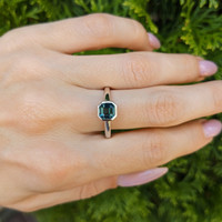1.07 Ct. Sapphire Bezel Ring, 14K White Gold Life Style