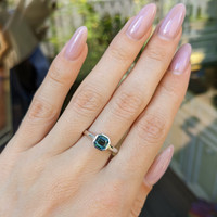1.07 Ct. Sapphire Bezel Ring, 14K White Gold Life Style