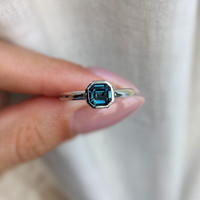 1.07 Ct. Sapphire Bezel Ring, 14K White Gold Life Style