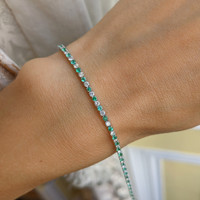 0.85 Ct.Tw. Emerald White Gold Bracelet