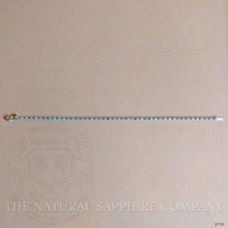 0.84 Ct.Tw. Emerald Natural Diamond Tennis/Line Bracelet, 14K White Gold