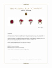 13.59 Ct. Ruby and Natural Diamond Pave Ring, 18K White Gold Appraisal