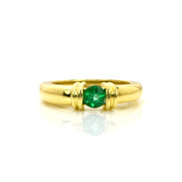 0.40 Ct. Emerald Bezel Ring, 18K Yellow Gold Video