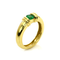 0.40 Ct. Emerald Bezel Ring, 18K Yellow Gold Image