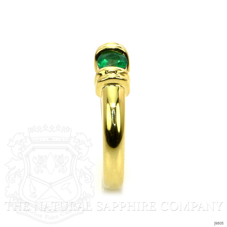 0.40 Ct. Emerald Bezel Ring, 18K Yellow Gold