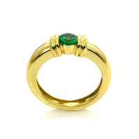0.40 Ct. Emerald Bezel Ring, 18K Yellow Gold Image
