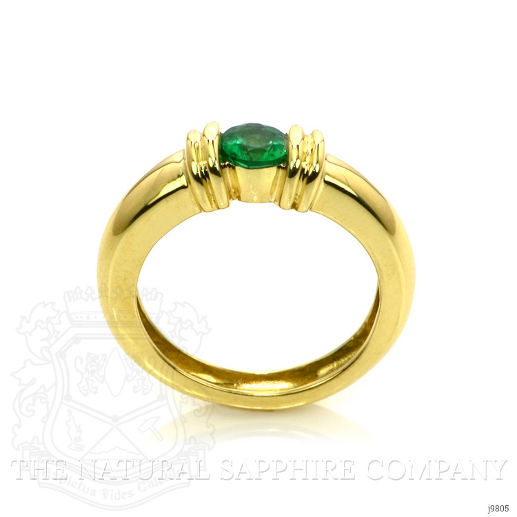0.40 Ct. Emerald Bezel Ring, 18K Yellow Gold