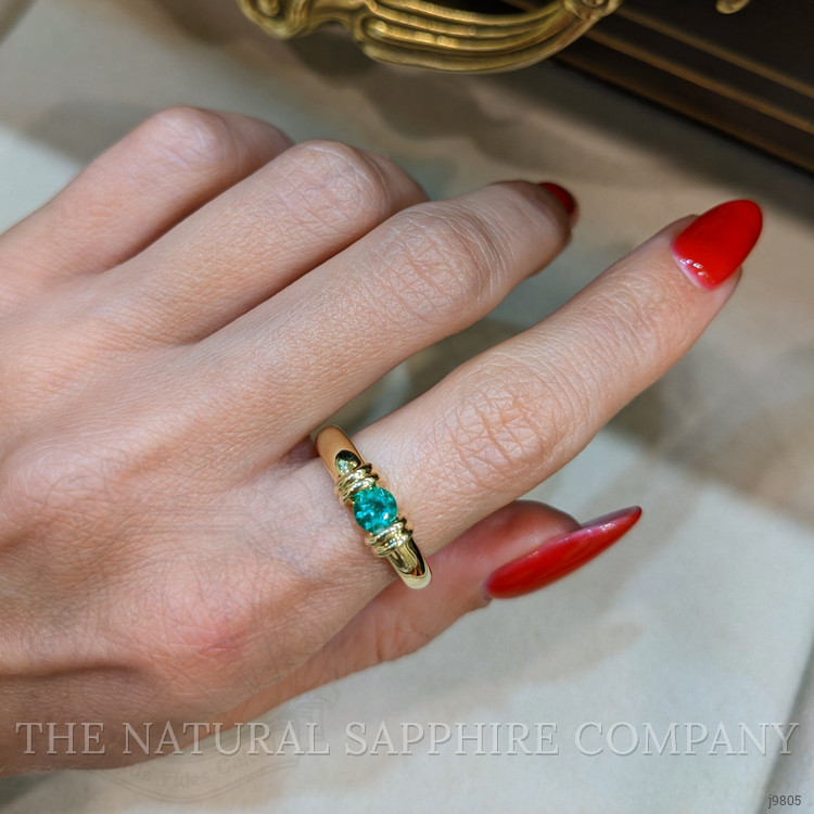 0.40 Ct. Emerald Bezel Ring, 18K Yellow Gold