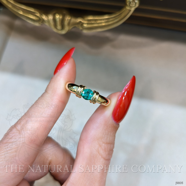 0.40 Ct. Emerald Bezel Ring, 18K Yellow Gold